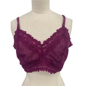 NWT Savage X Fenty Bra Bralette Purple Swiss Dot Lace Size 1X